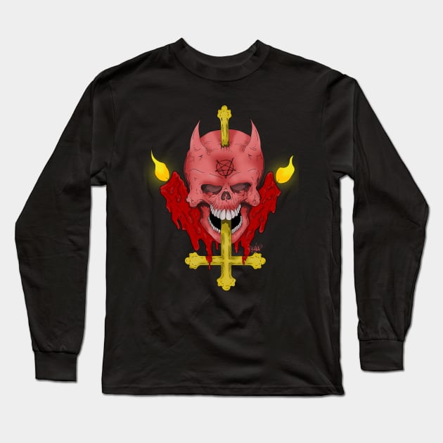 Pure Evil Long Sleeve T-Shirt by schockgraphics